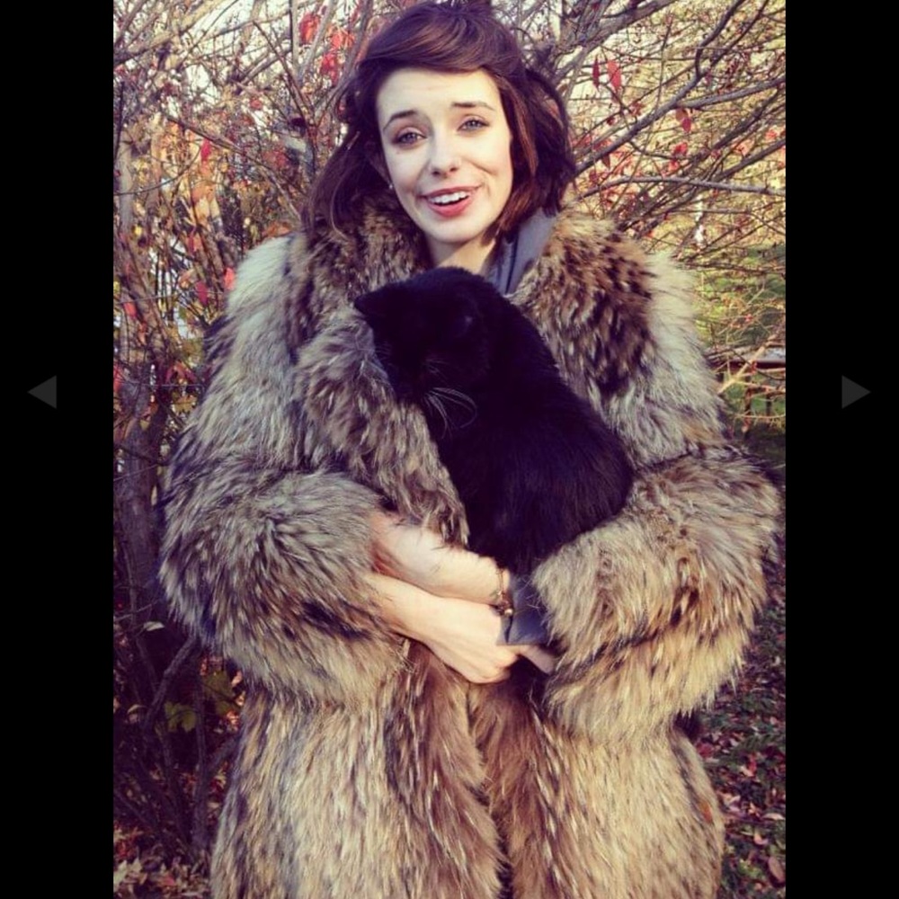 Vintage genuine coyote fur coat